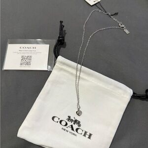 Coach Silver Heart Pendant Necklace